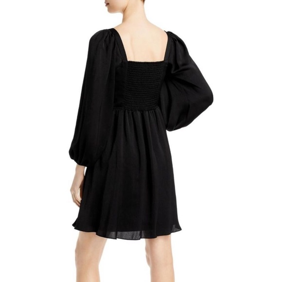 NWT Kobi Halperin Womens Stavy Black Smocked Cocktail Dress - Picture 2 of 7